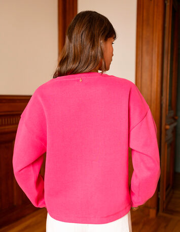 MERAKI - Sweat rose message rouge métallisé -3