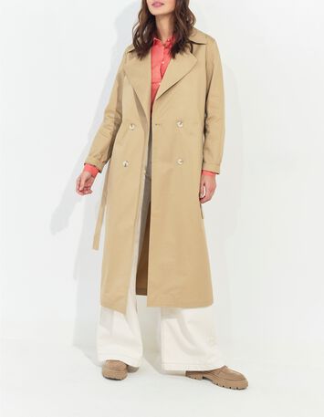 DAYLA - Trench beige coton bio capuche amovible -6