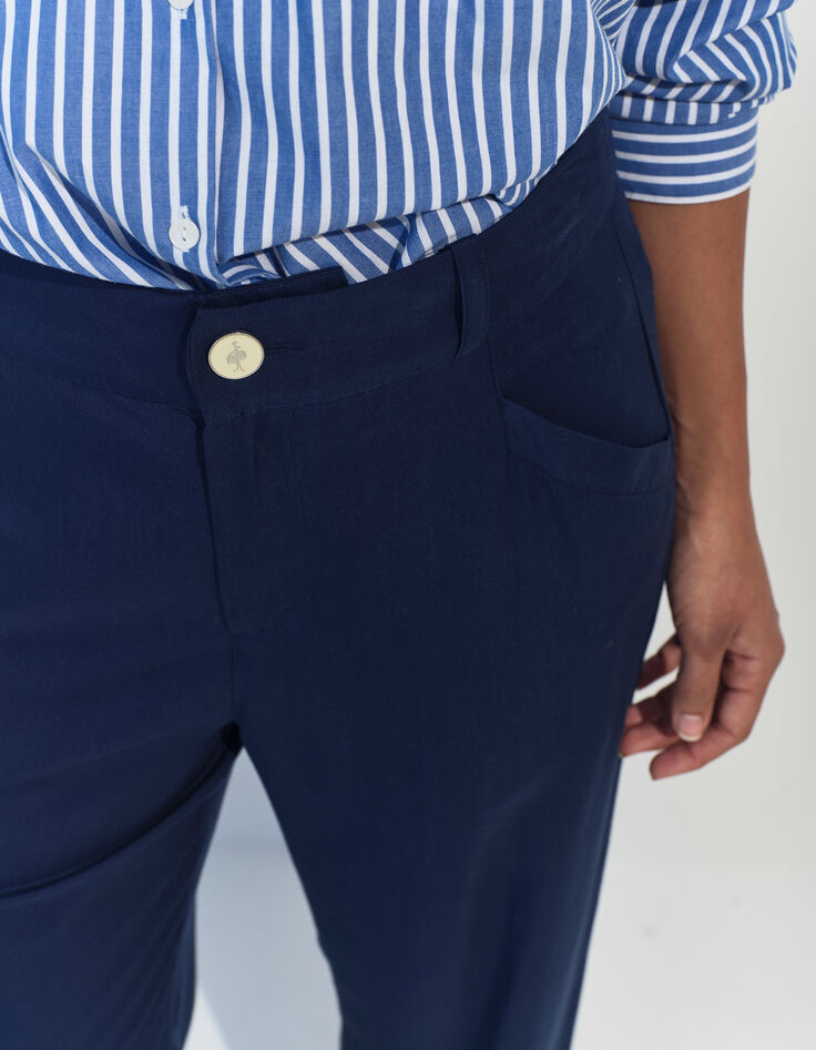 PAULINA - Pantalon droit bleu -3