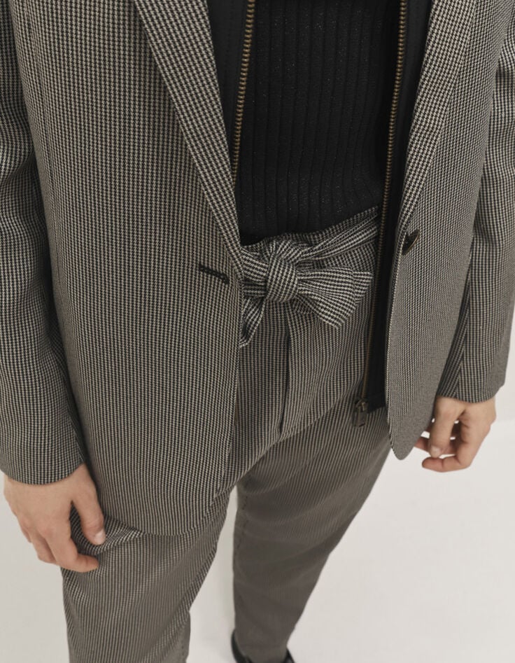 PAVEL - Pantalon de costume noir motif pied-de-puce-4