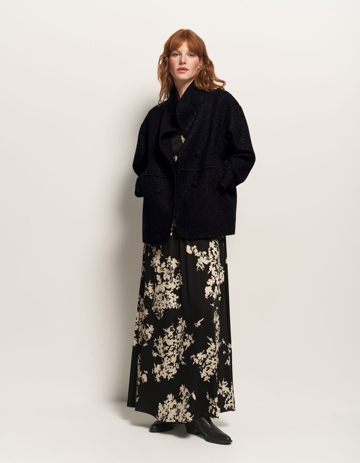 DUNE - Manteau noir lainage fantaisie lurex-5 DUNE - Manteau noir lainage fantaisie lurex-5