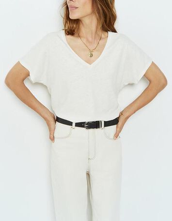 MAGIC - T-shirt &eacute;cru finition paillet&eacute;e-3