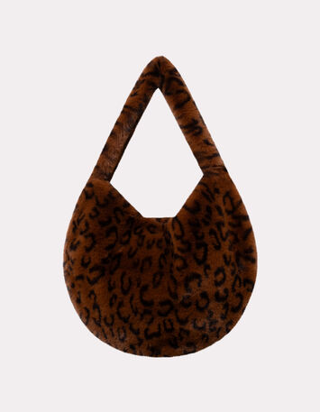 AMYAS - Sac à main camel motif léopard-2