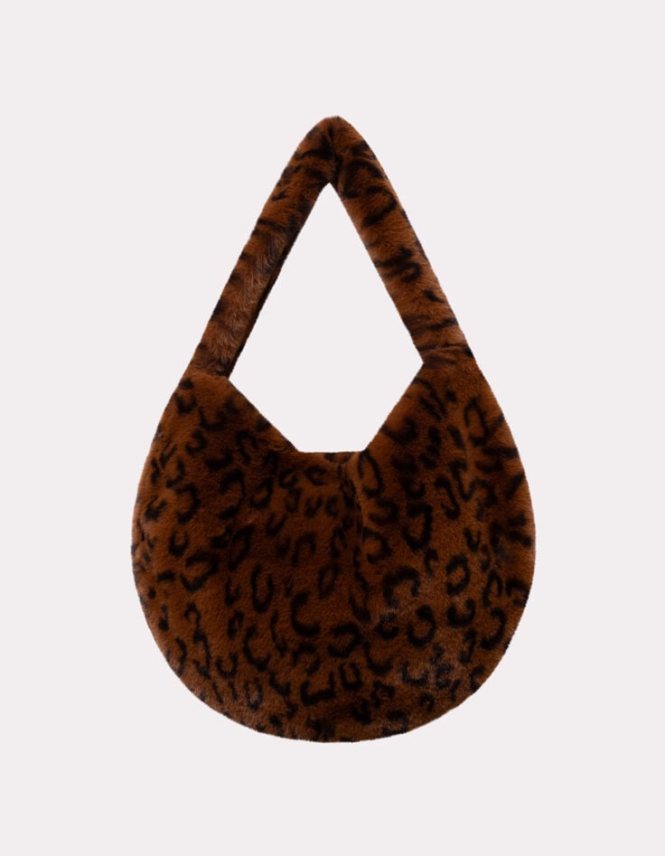 AMYAS - Sac à main camel motif léopard-2