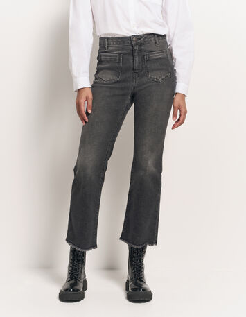 LE KARLIE - Jean bootcut anthracite 7/8ème-2