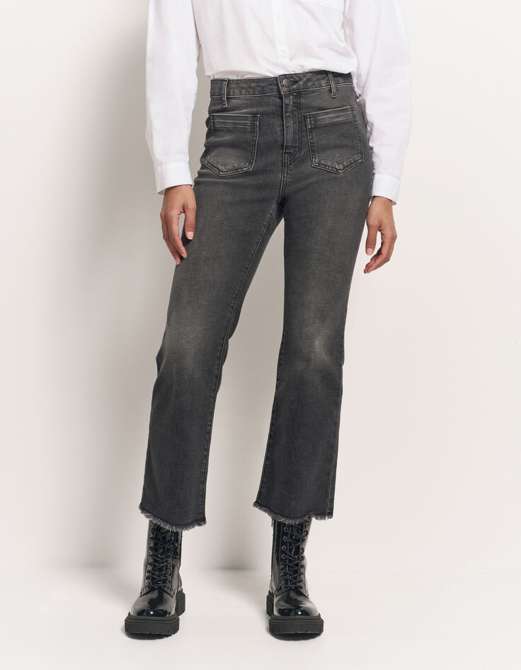LE KARLIE - Jean bootcut anthracite 7/8ème-2