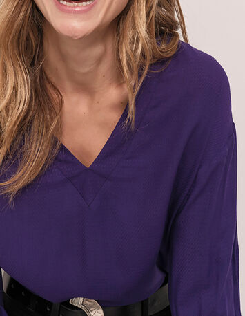 CERES - Blouse purple jacquard fantaisie-4 CERES - Blouse purple jacquard fantaisie-4