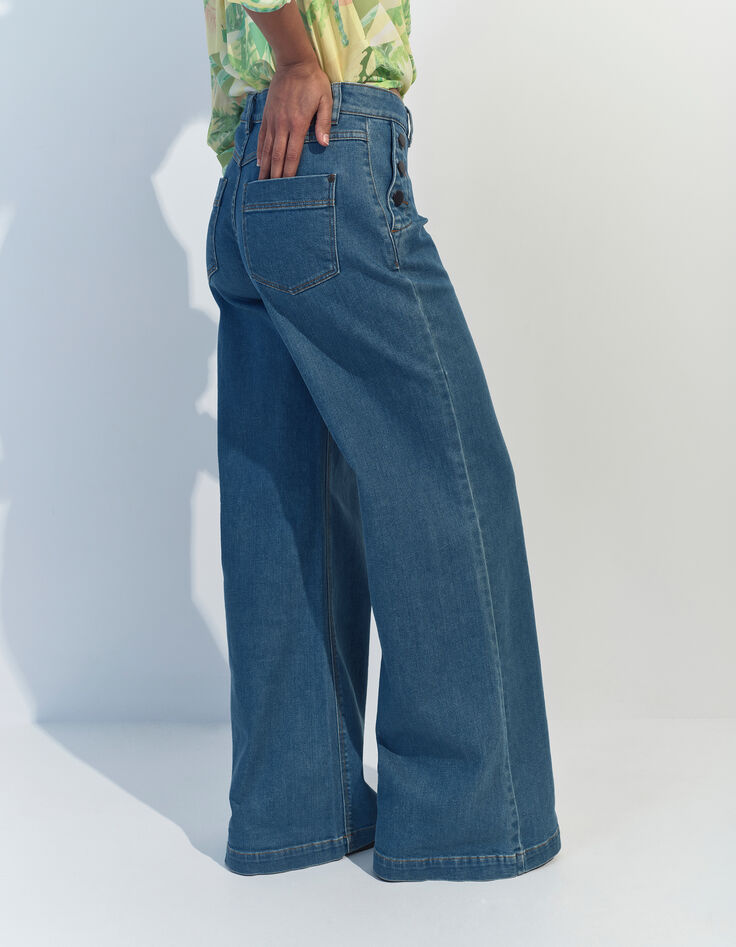 LE HAILEY - Jean flare baby blue waterless-4