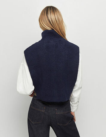 ANGIE - Col camionneur marine en tricot-4