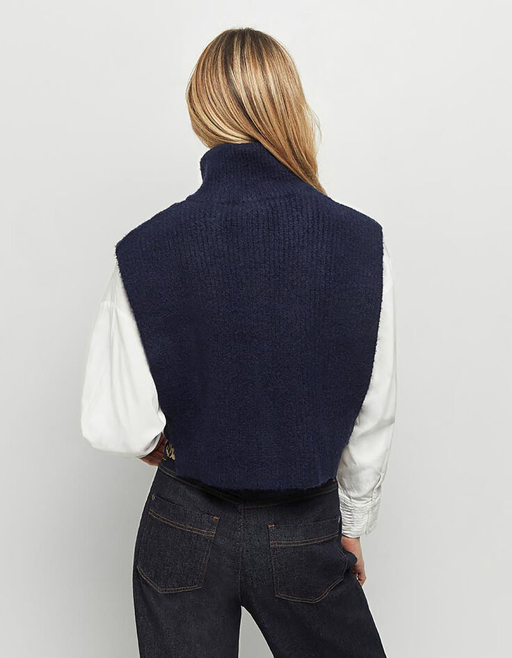 ANGIE - Col camionneur marine en tricot-4