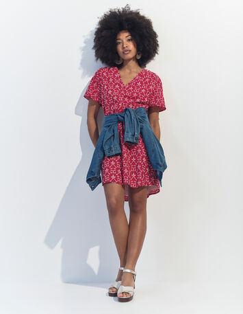 REKO - Robe rose coton bio broderies all-over -5