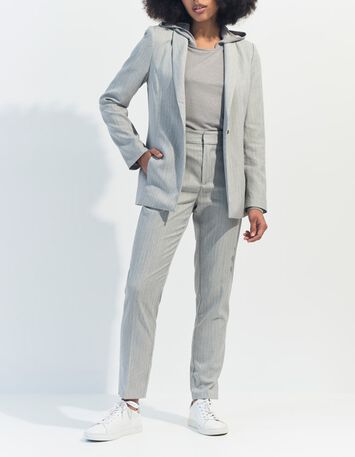 MARA - T-shirt argent &agrave; capuche maille iris&eacute;e -5