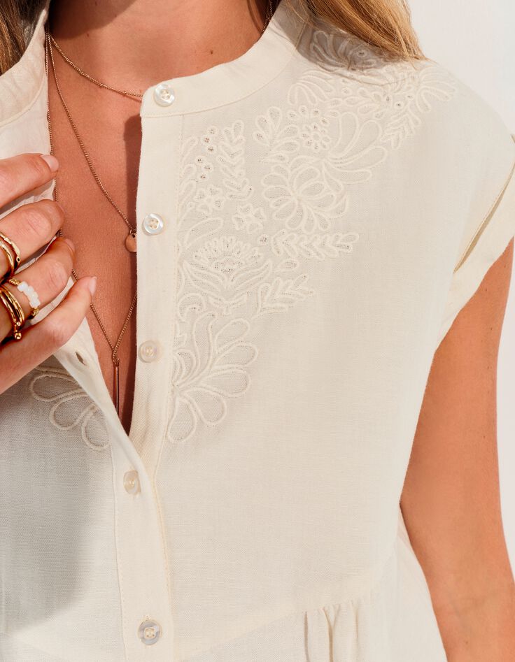 RONDONIA - Robe blanche avec broderies plac&eacute;es -7