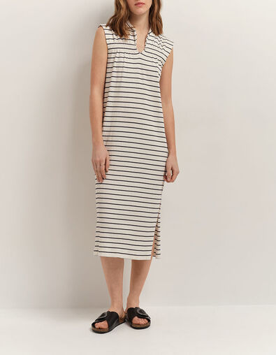 ROMY - Robe marinière écrue rayures marine - One Step