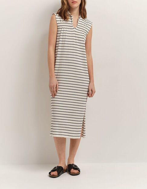 ROMY - Robe marinière écrue rayures marine - One Step