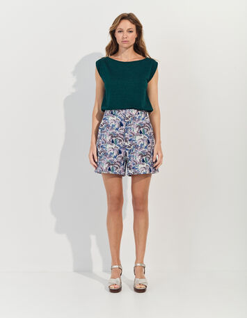 PITYS - Short écru jacquard motif écume-4