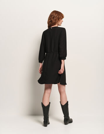 ROMY - Robe noire nœud côté-2