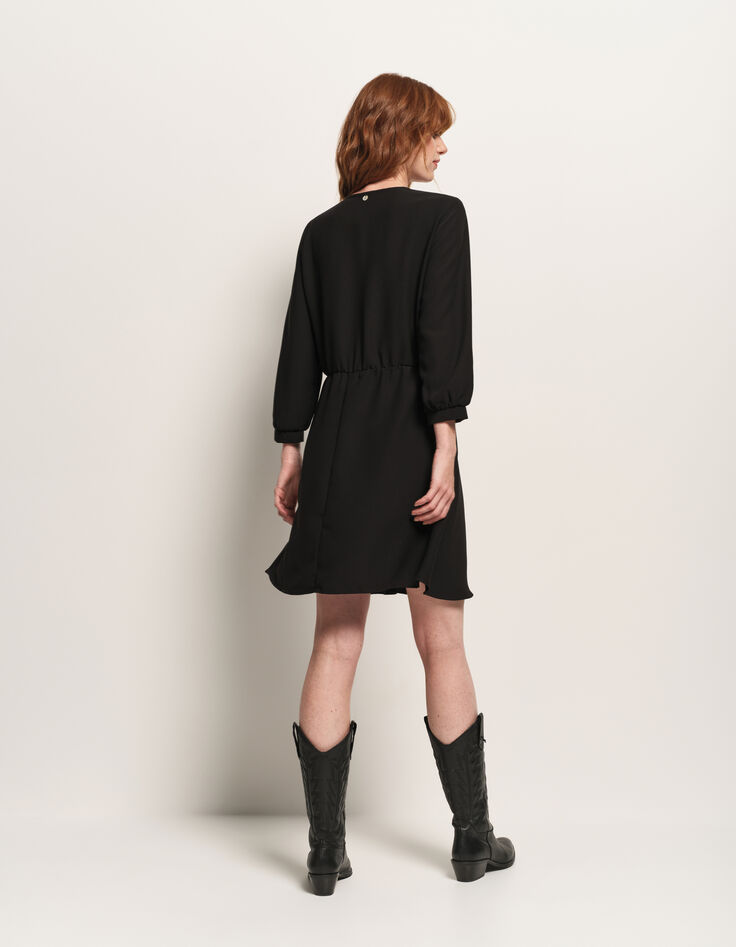 ROMY - Robe noire nœud côté-2