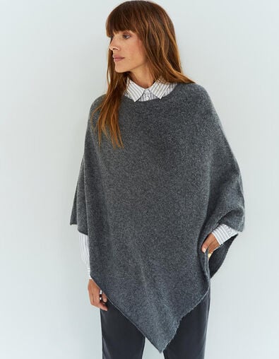 ALAMO - Poncho gris en tricot - One Step
