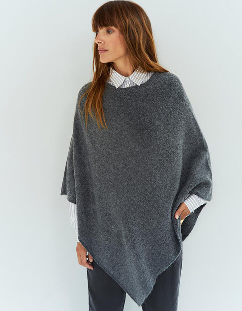 ALAMO - Poncho gris en tricot - One Step