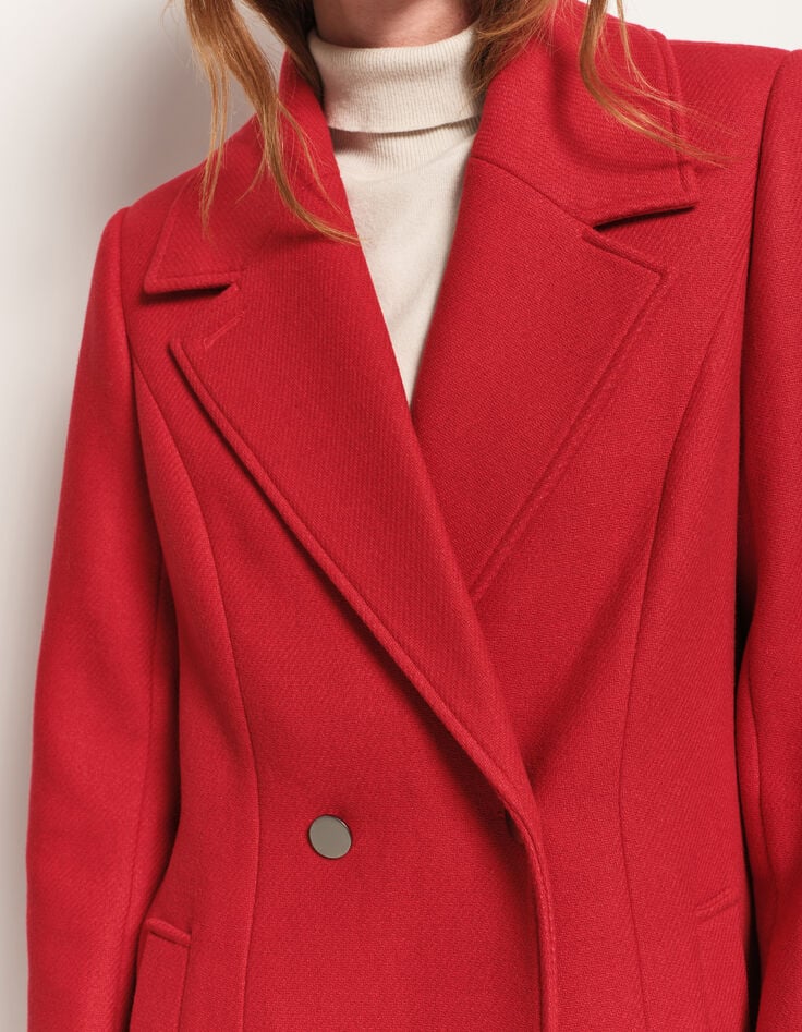 DEANA - Manteau rouge drap de laine-5 DEANA - Manteau rouge drap de laine-5