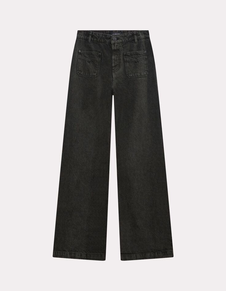 LE HAILEY - Jean flare kaki surteint poches plaquées-6 LE HAILEY - Jean flare kaki surteint poches plaquées-6