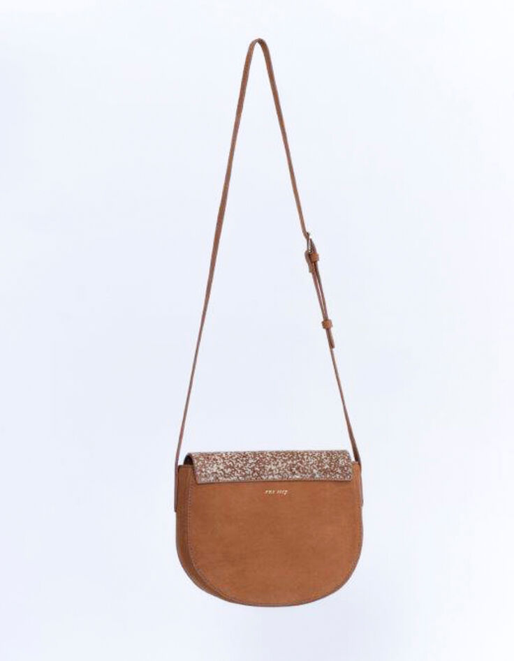 ALIBY - Sac besace caramel motif animalier - petit modèle-3