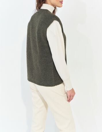 TESSA - Cardigan kaki sans manches tricot lurex-6