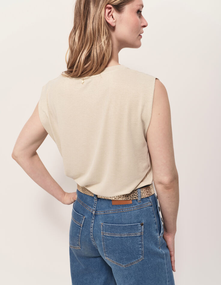 MERYL - Top light gold maille lurex-3
