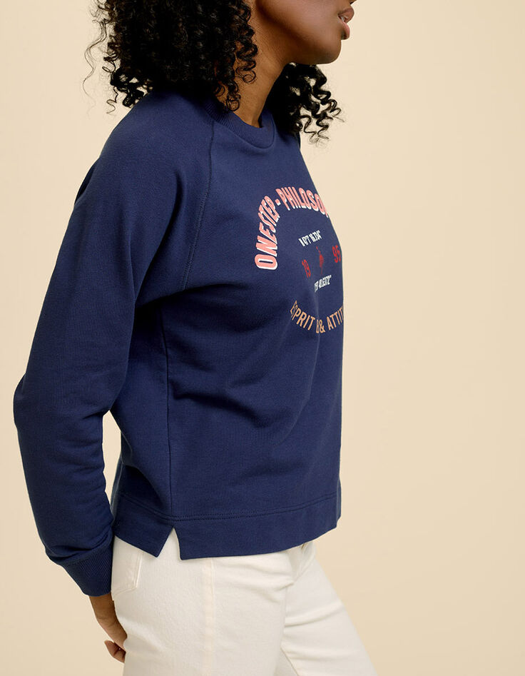 MIKASI - Sweat marine à message-4