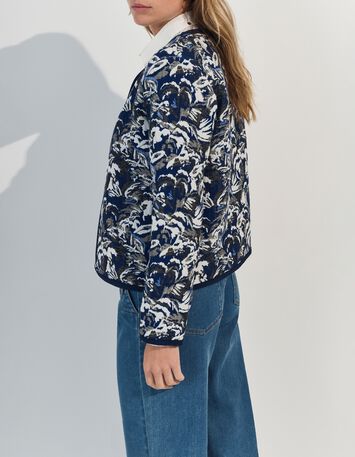 DORES - Blouson r&eacute;versible &eacute;crue jacquard motif &eacute;cume-1