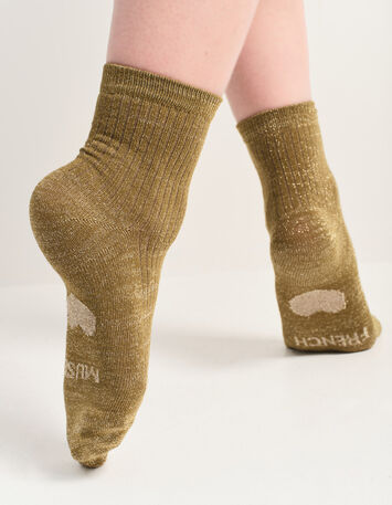 ALBA - Chaussettes pailletées noires et vertes -3