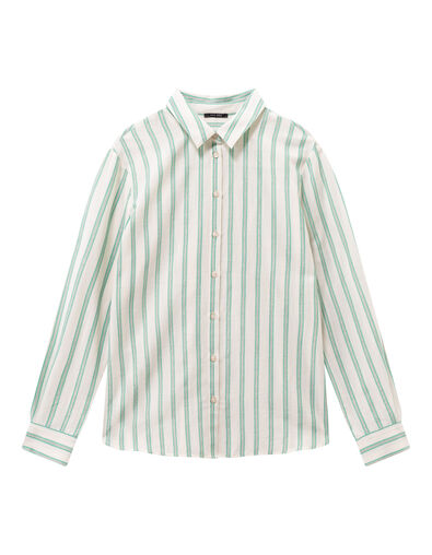 COLBY - Chemise rayures vertes fantaisie - One Step
