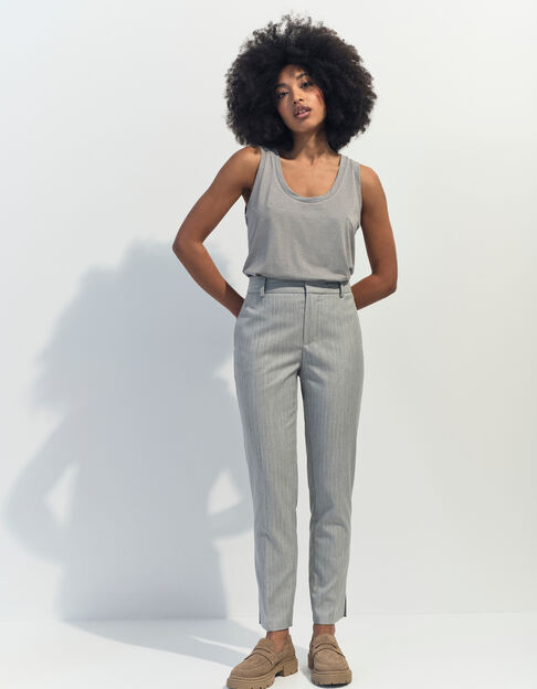PAN - Pantalon de costume gris rayures tennis  - One Step
