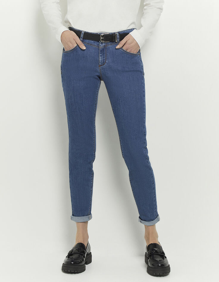 LE INDI - Jean slim medium wash 7/8ème effet push up-2