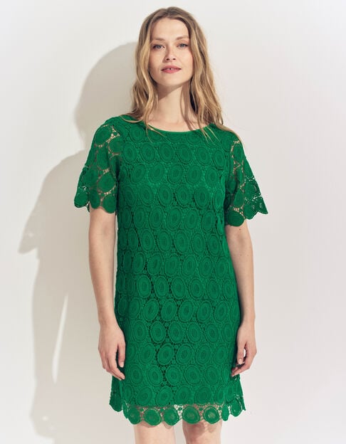 RIELLE - Robe verte dentelle esprit macramé  - One Step