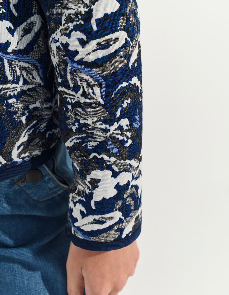 DORES - Blouson réversible écrue jacquard motif écume-5