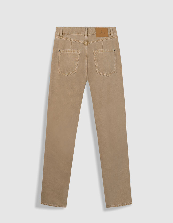 LE ELSA - Jean mom beige surteint 7/8e-3