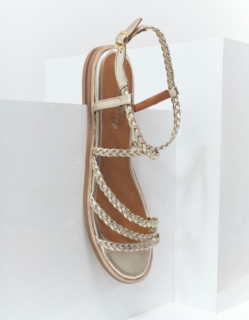 O.FIRMA - Sandales dorées cuir brides tressées - One Step