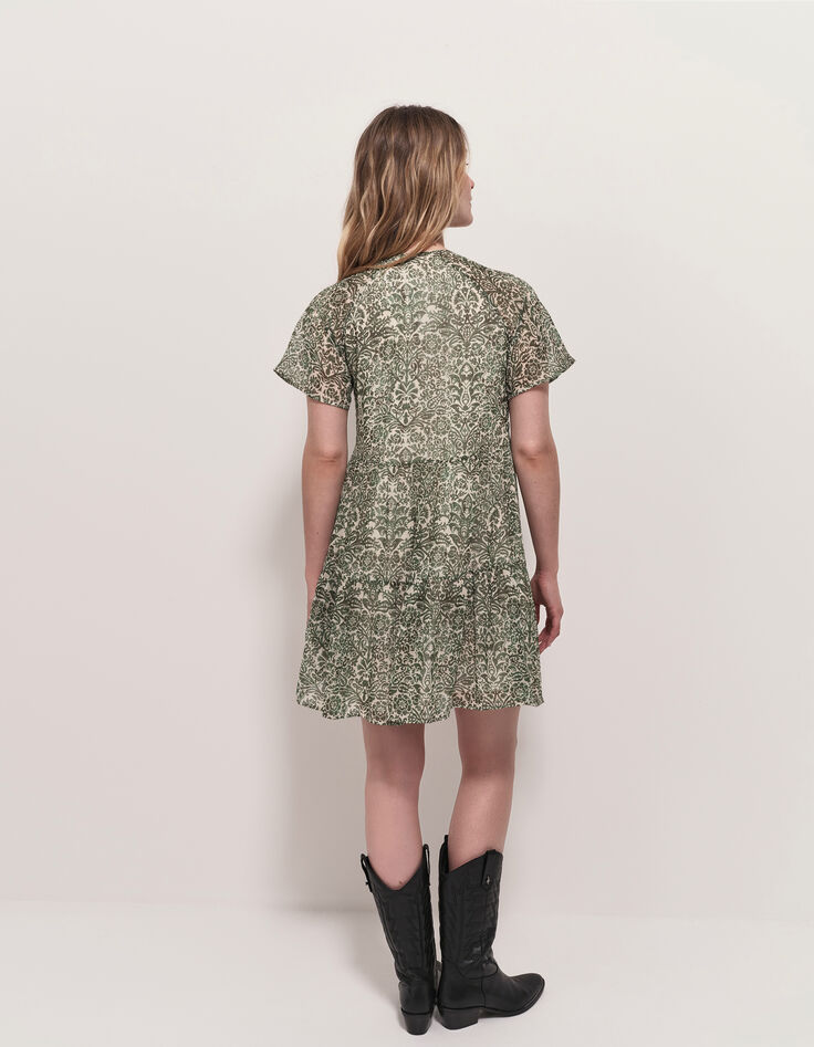 RISOTA - Robe écrue imprimé romance baroque-4 RISOTA - Robe écrue imprimé romance baroque-4