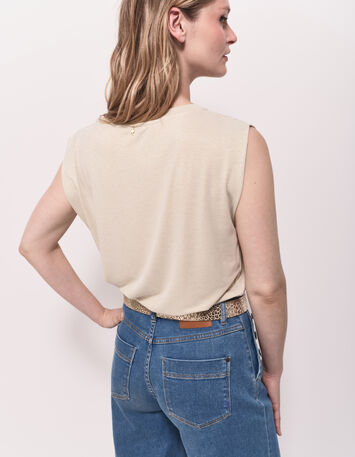 MERYL - Top light gold maille lurex-3