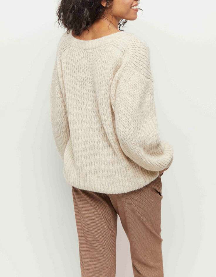 TIM - Pull écru tricot-3