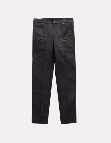 LE DANA - Jean noir enduit esprit motard-1