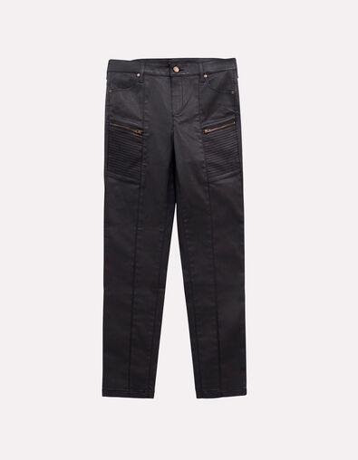 LE DANA - Jean noir enduit esprit motard - One Step
