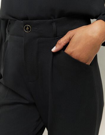 POPPY - Pantalon droit noir façon laine froide-3