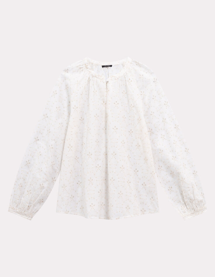 COLOMBE - Blouse écrue coton bio broderies all over-5 COLOMBE - Blouse écrue coton bio broderies all over-5