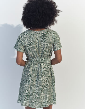RAMI - Robe verte imprimé tropical chic -3