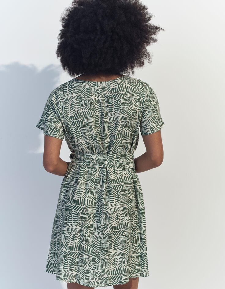 RAMI - Robe verte imprimé tropical chic -3
