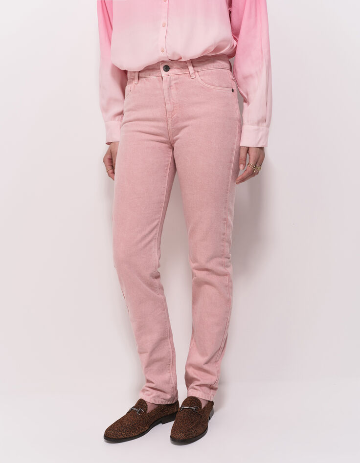 LE CARLA - Jean droit rose 7/8e-2