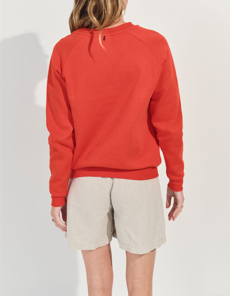 MURILO - Sweat orange coton bio message m&eacute;tallis&eacute; -3